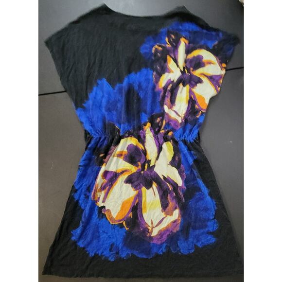 Twenty One Black Blue Floral Sleeveless Dress - Size Small - Picture 2 of 5